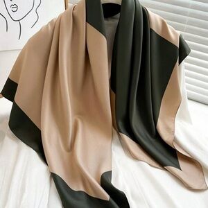 Elegant Tan and Olive Women's Scarf